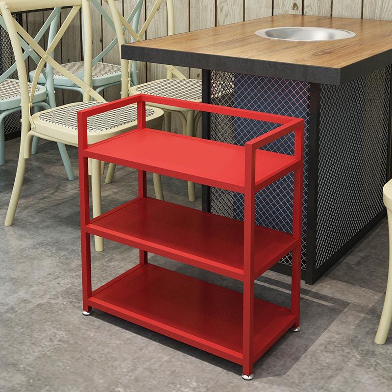 Contemporary Metal Prep Table 25.59"H Rolling Prep Table for Dining Room