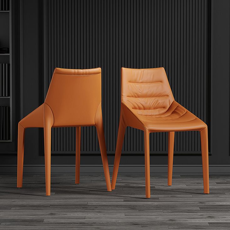 Faux Leather Side Chair Set Modern Upholstered Side Dining Chairs