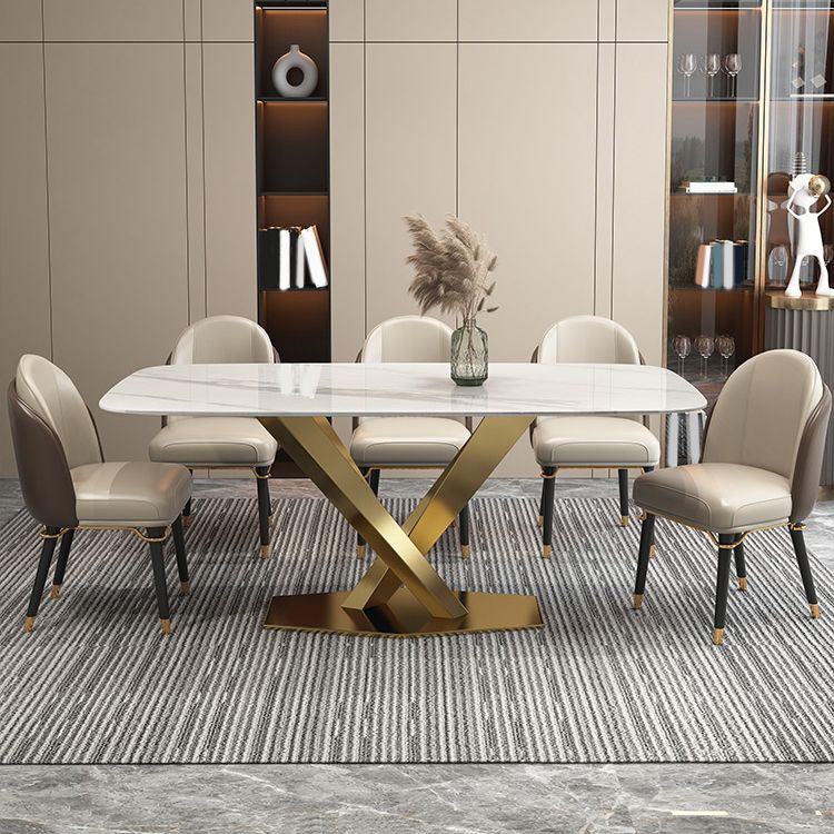 Modern Kitchen Stone Furniture Set 1/4/5/7 Pieces with Upholstered Side Chairs