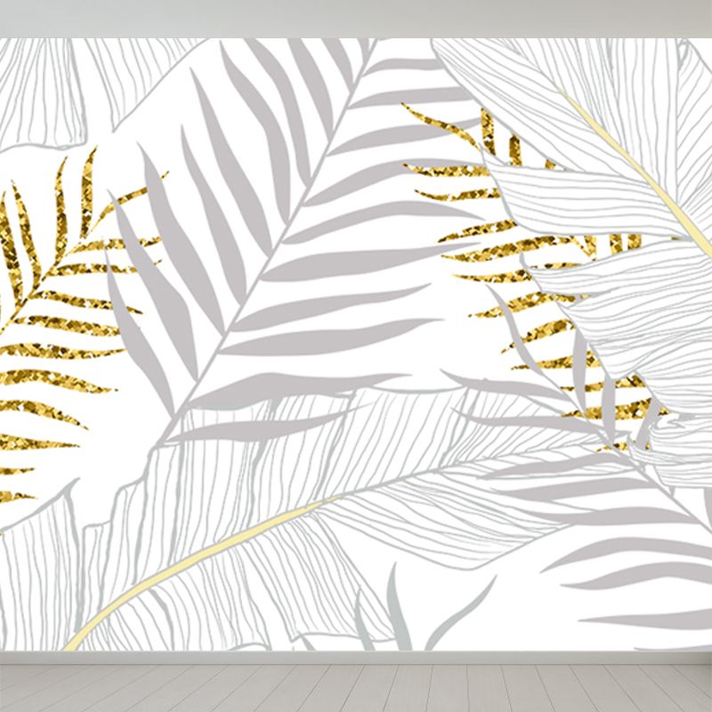 Huge Botanical Leaves Mural Wallpaper Washable Tropical Living Room Wall Covering