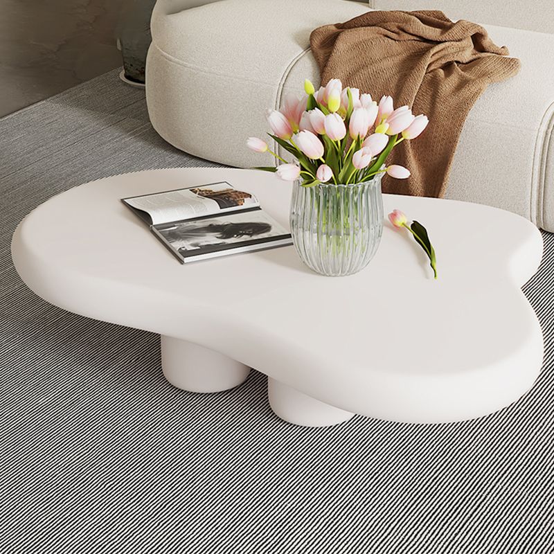 Artificial Wood Coffee or End Table Contemporary 4 Legs Coffee Table in Beige