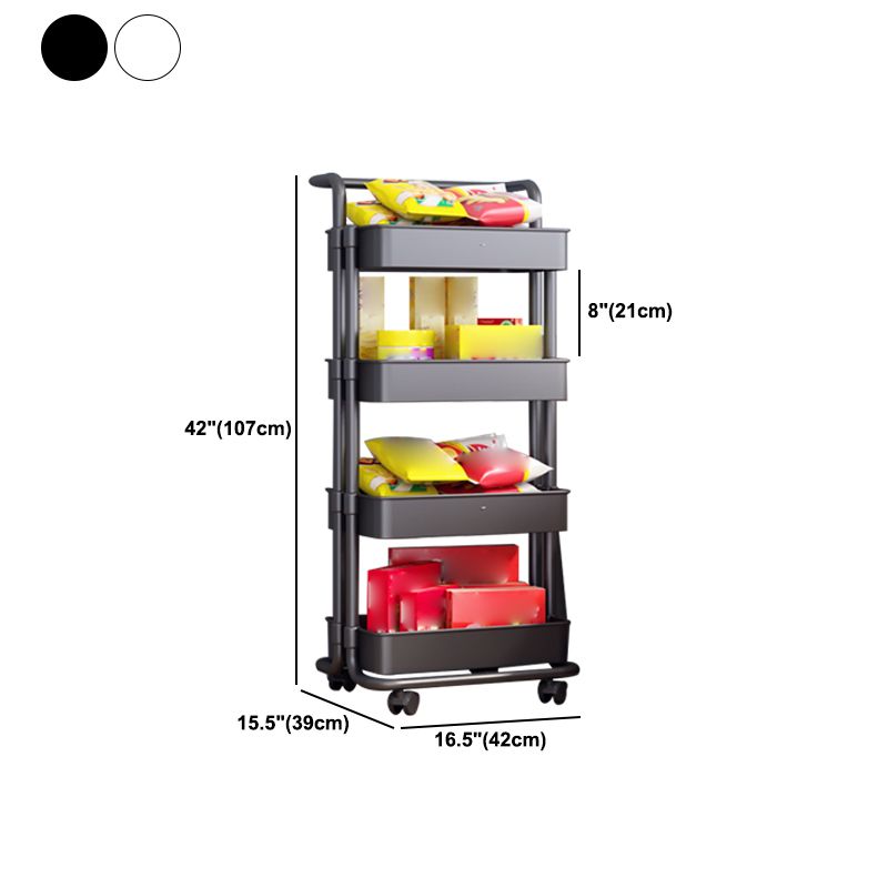 Movable Plastic Bookshelf Nordic Home Open Bookcase with Casters