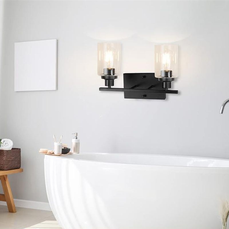 Glass Bath Vanity Lighting Polish Finish Light for Bathroom