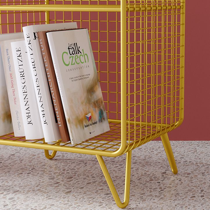 Glam Style Bookshelf Metal Standard Shelf Bookcase for Home Use