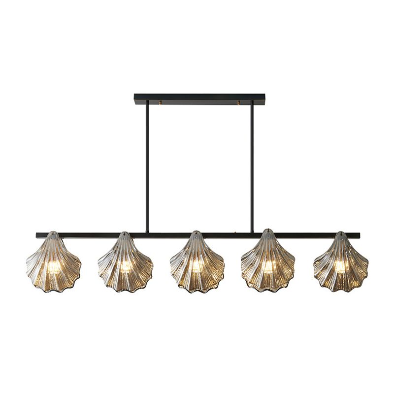 Glass Shell Shape Chandelier Light Modern Style Multi Lights Chandelier Light Fixture