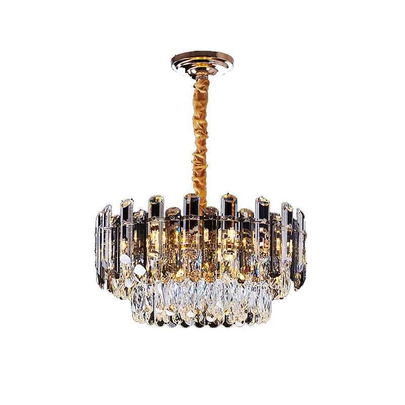 Contemporary Style Geometry Shape Chandelier Lights Crystal Hanging Lights