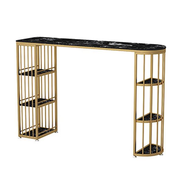 Double Pedestal Pub Table Free Form Glam Bar Table for Indoor and Breakroom