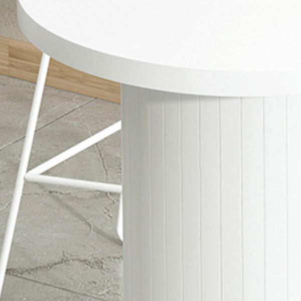 Modern White Bar Height Table Specialty Bar Wine Table with Double Pedestal