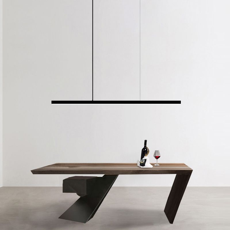 Modern Copper Island Lighting Fixtures Linear 1-Light Restaurant LED Suspension Lamp