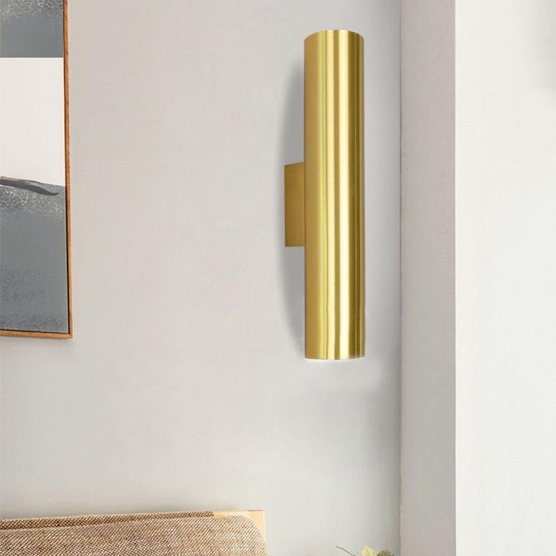 Modern Style Cylinder Wall Light Sconces Metal 2 Lights Wall Washer Sconce