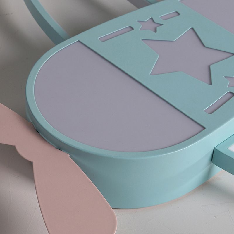 Propeller Plane plafondlamp van metaal en acryl voor kinderkamer