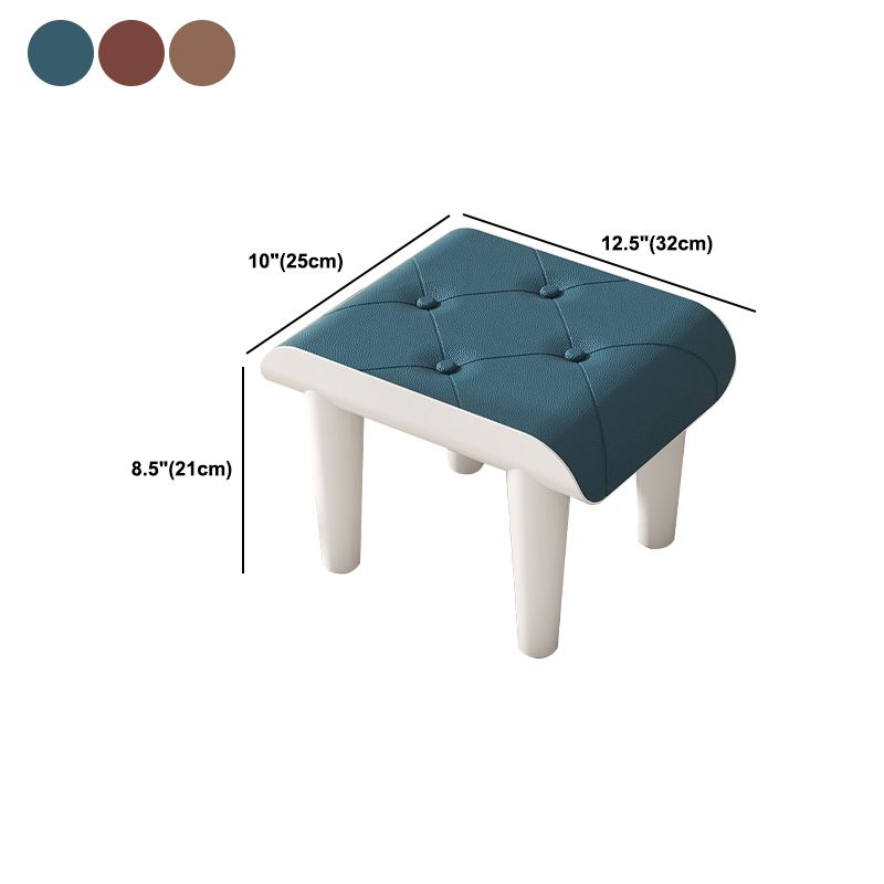 Contemporary Ottoman Faux Leather Acrylic Frame Tufted Rectangle Ottoman