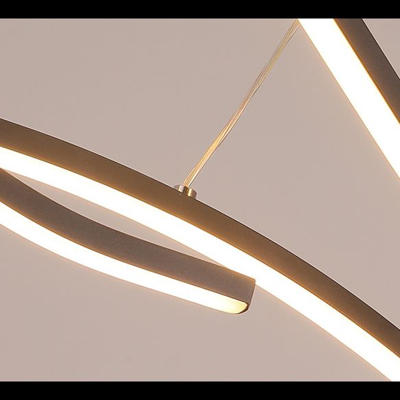 Eigentijdse zwaaiende kroonluchter hanglamp metallic hangende verlichtingsarmaturen voor slaapkamer