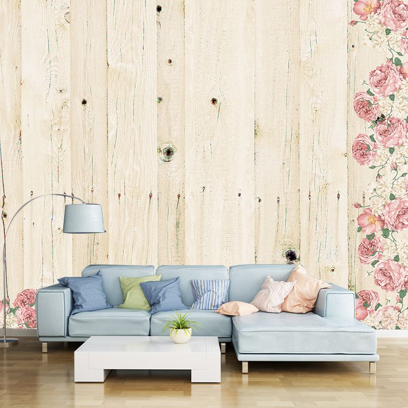 Environment Friendly Wall Mural Wallpaper Plant Printed Wood Sitting Room Wall Mural
