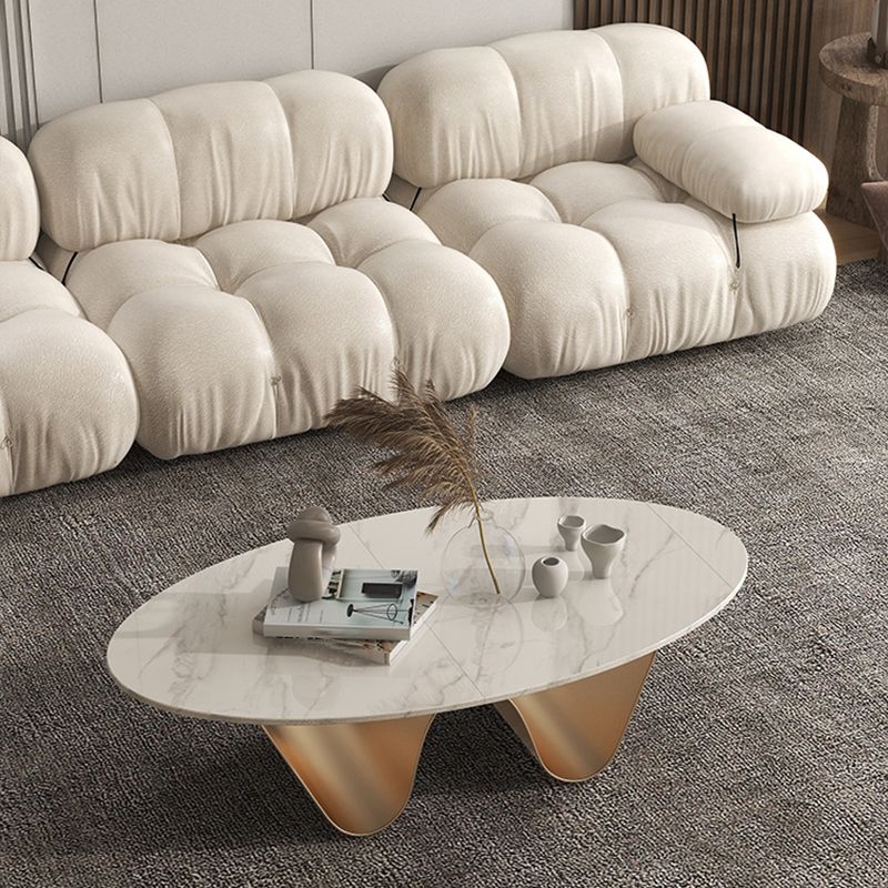 1 Slate Coffee Table Oval Modern Minimalist Coffee Table for Living Room