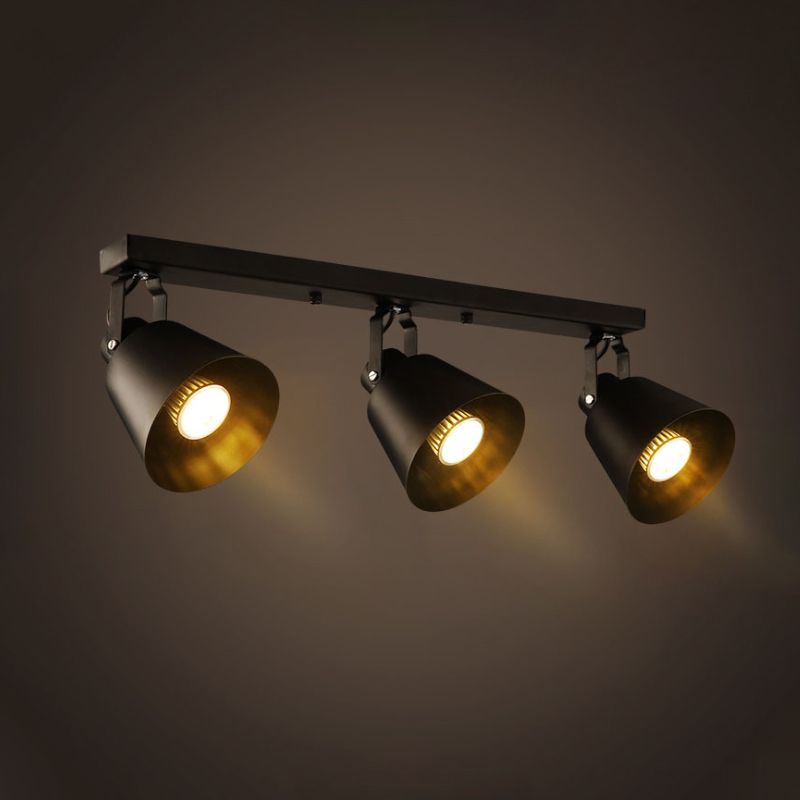 Bell Wine Club Flush Mount Spotlight Pakhuis Metaal 1/3-Hoofd Zwart Semi Flush Plafond Licht met Draaibaar Ontwerp