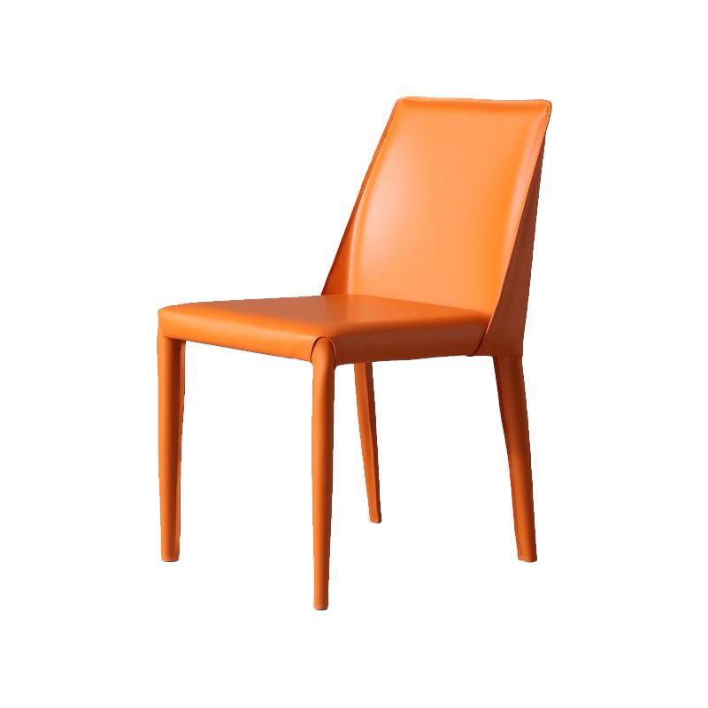 Silla de estudio estilo diseñador, silla de comedor Parsons de cuero con acabado mate (juego de 2)