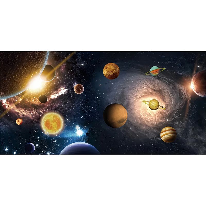 Enormous Photography Outer Space Mural for Accent Wall in Brown and Gold, Personalized Size Available