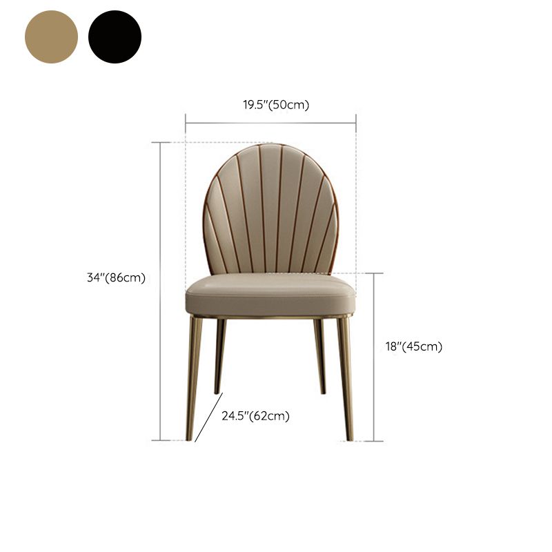 Glam Dining Room Parsons Chair Metal Legs with Upholstered Chair