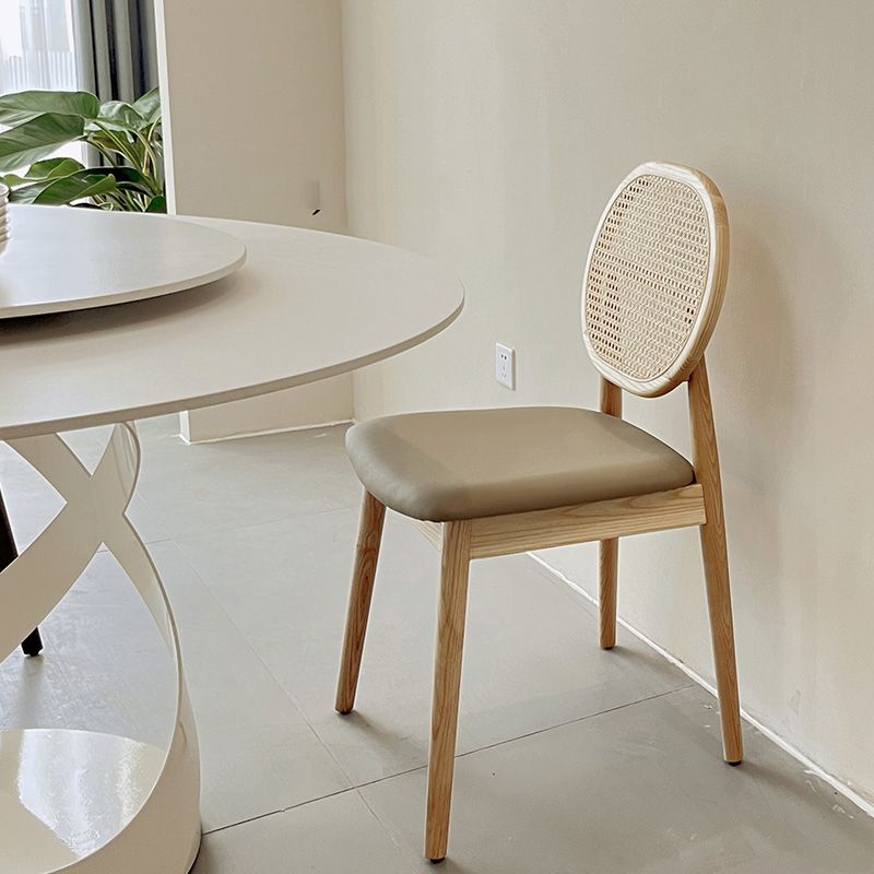 Tropical Dining Side Chair Rattan Outdoors Dining Chairs with Upholstered