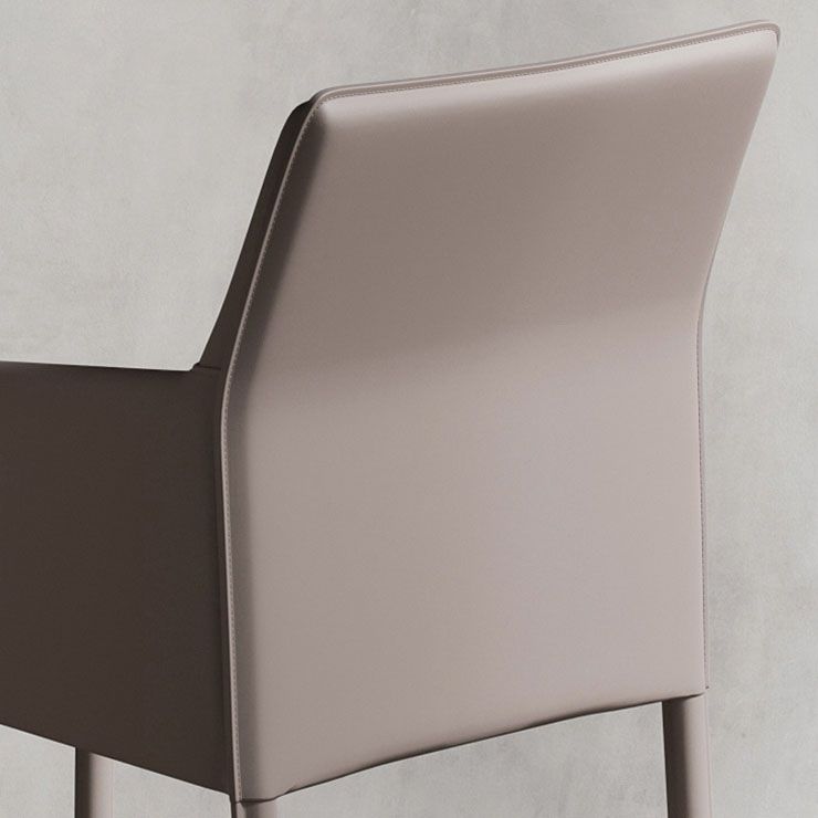 Contemporary Leather Dining Chair Parsons Chair in Matte Finish Indoor