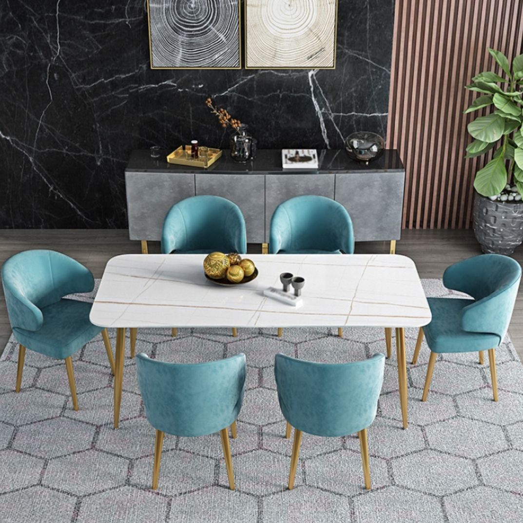 Metal Mesa sinterizada de mesa de interior tradicional rectángulo de lujo con 4 patas