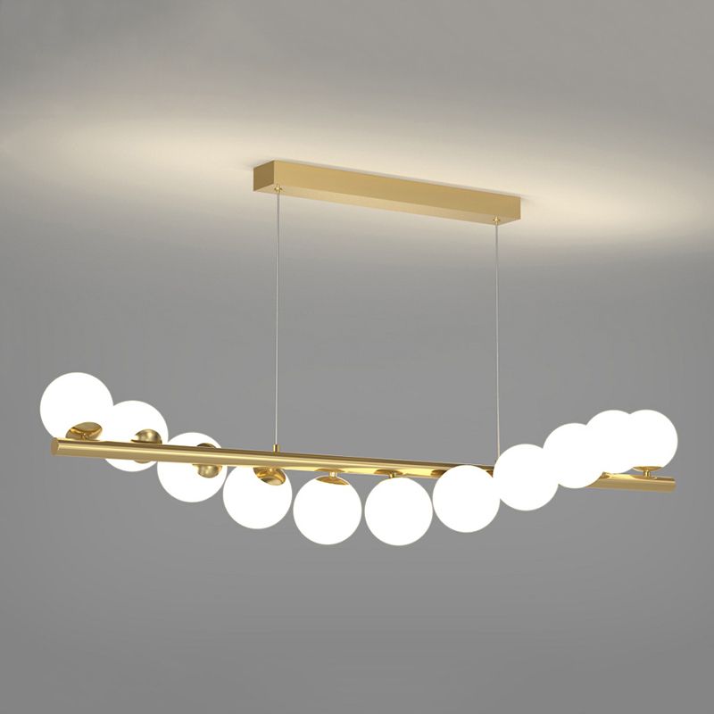Glass Ball Shape Chandelier Light Modern Multi Lights Chandelier Light Fixture in Gold