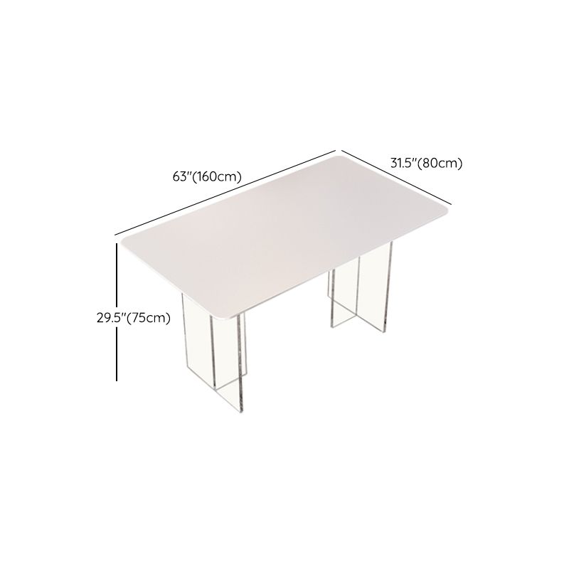 1/2/5/7 Pieces Modern Sintered Stone Top Dining Acrylic Base Set for Home