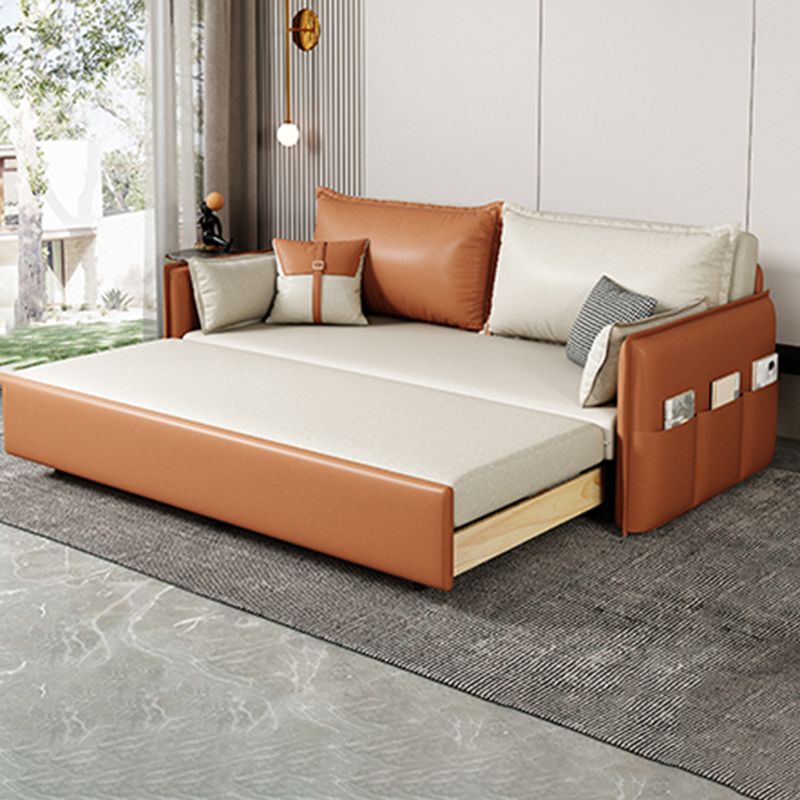 32" Wide Scandinavian Sleeper Sofa Futon Faux Leather Sleeper Sofa