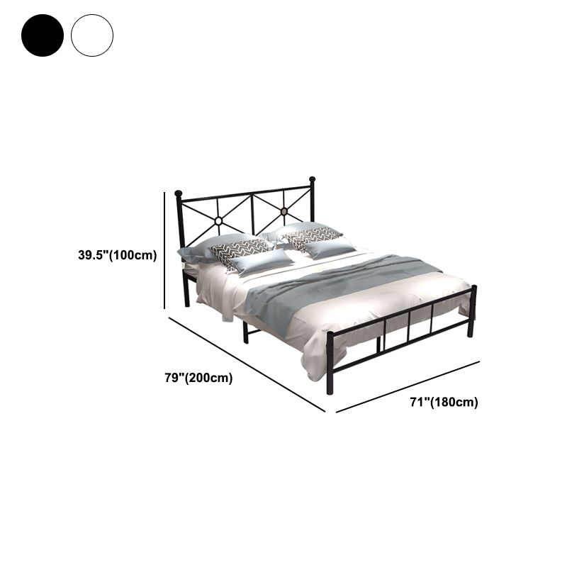 Wire-Grid Open-Frame BedIron Bed Frame with Headboard 39 inch