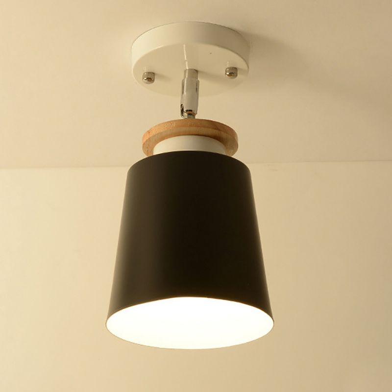 Metal Conical Ceiling Mounted Fixture Nordic Style Close to Ceiling Fixture
