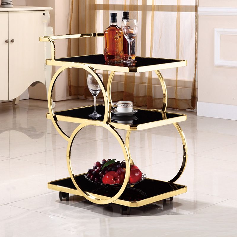 31.50" High Contemporary Prep Table Rolling Metal Prep Table for Home
