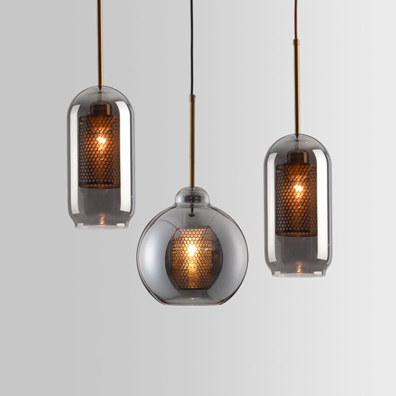 Glass Shade Hanging Light Industrial Style Pendant Lighting Ayémorrat pour le salon