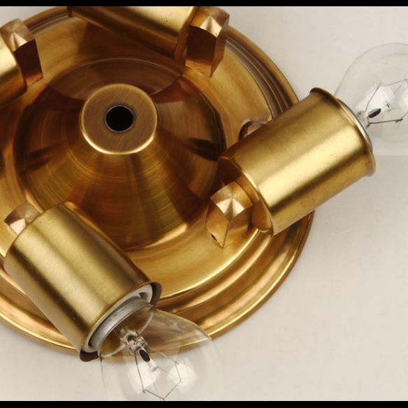 Traditionelle, schattierte, schattierte Flush-Montage-Leuchte Glas Flush Deckenleuchte in Brass