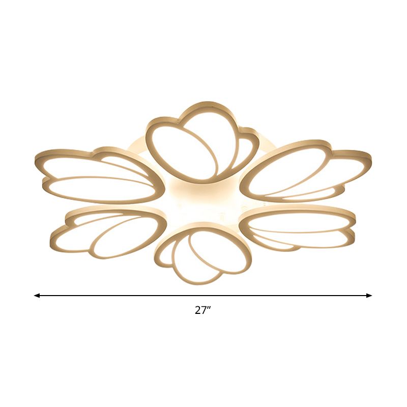 Leaf-Unterputzleuchte, modernes Acryl, 3/6/9 Lichter, Wohnzimmer-LED-Deckenleuchte in warmem/weißem/natürlichem Licht