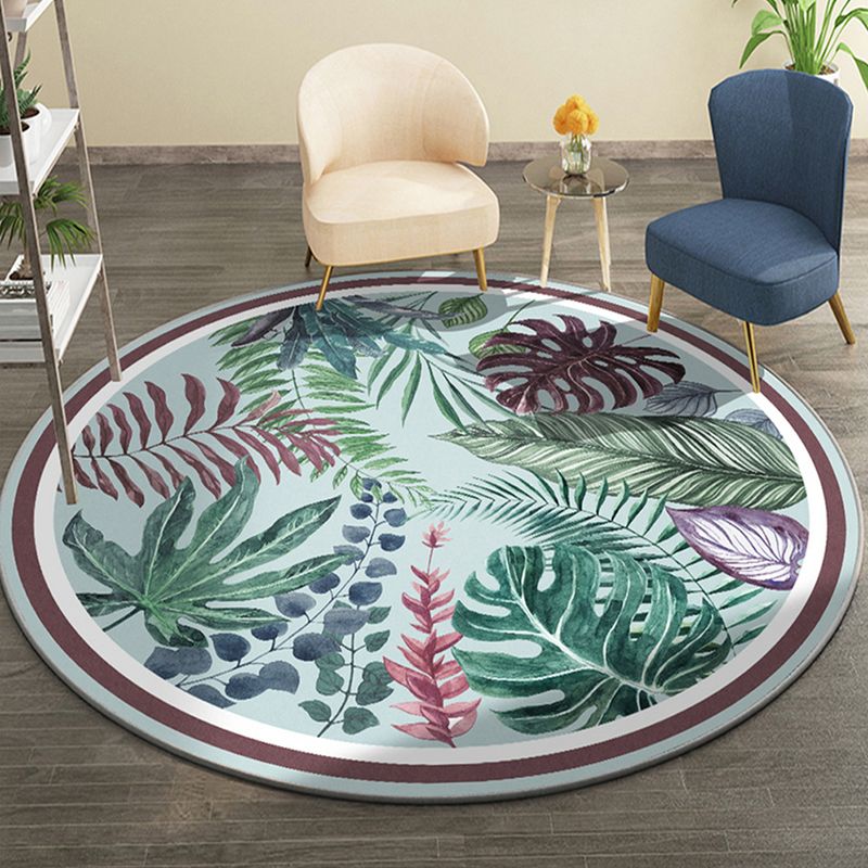 Nordic Modern Rug Rainforest Polyester Rug Washable Rug for Living Room