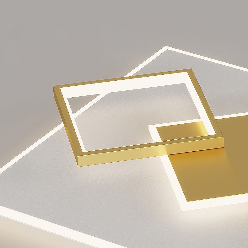 Modern Luxury Style Geometric Flush Mount Ceiling Chandelier Metal Flush Mount Light Fixtures for Living Room