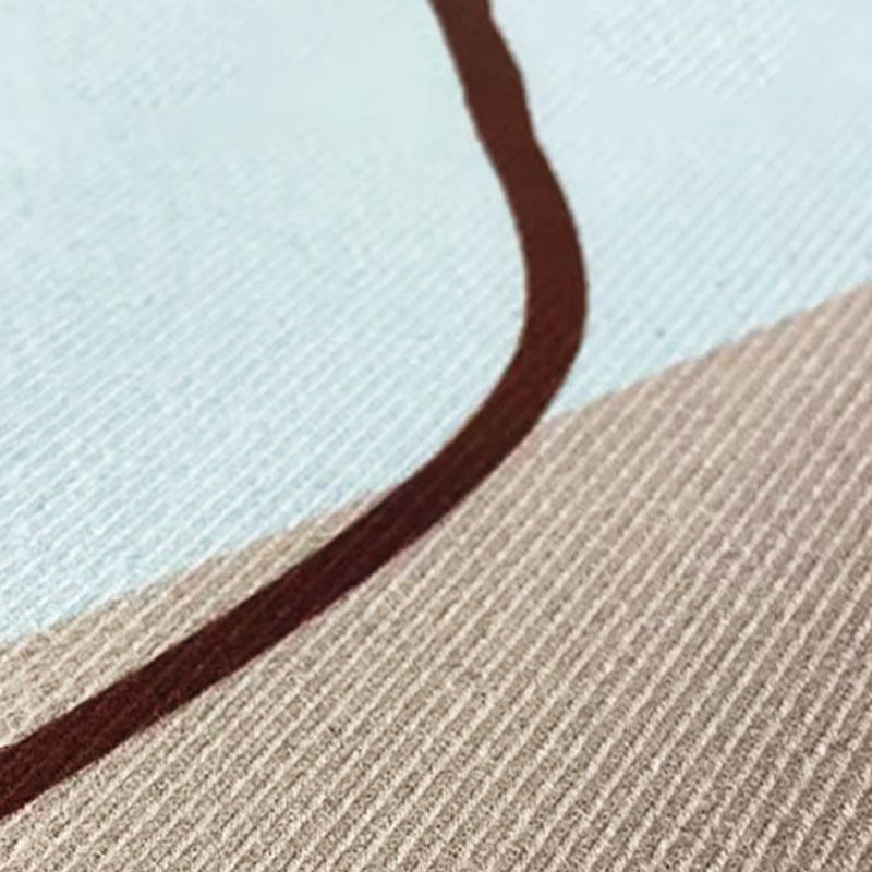 Modern Striped Rug Polyester Brown Rug Tear Resistant Rug for Drawing Room