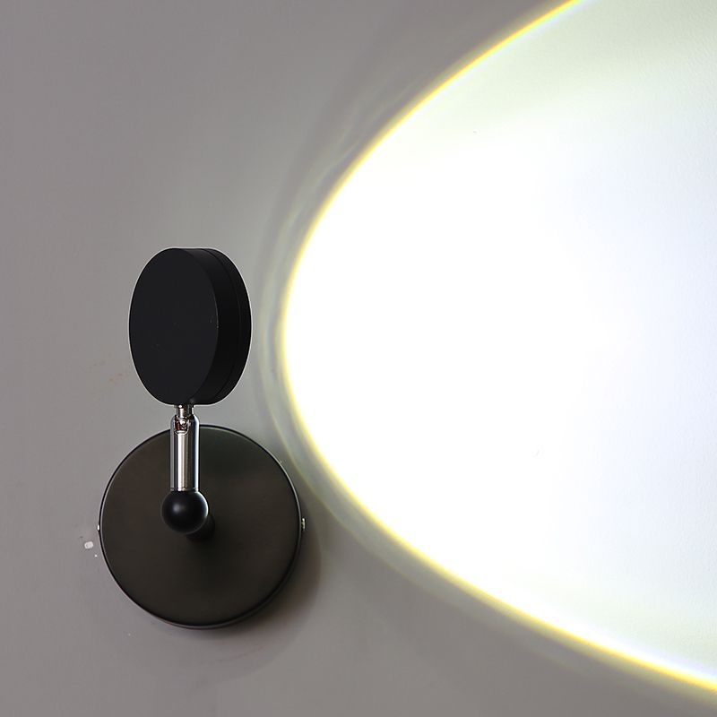 Modern Minimalist Style Armed Wall Mounted Light Fixture Metal 1 Light Sconce Light Fixtures in Black Finish