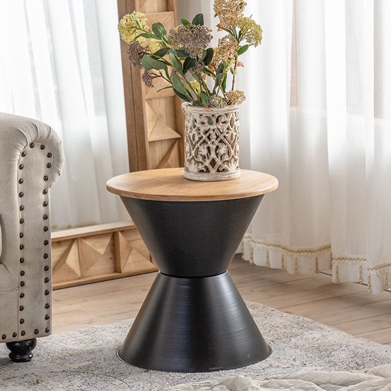 17" Wide French Country Side Table Metal Round Accent Side Table