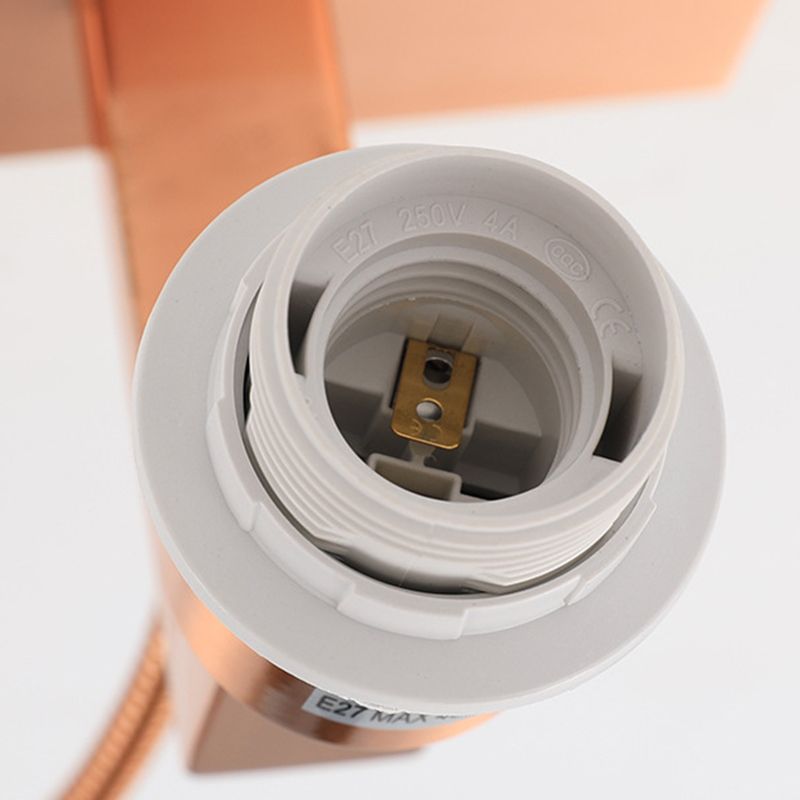 Modern Wall Sconce Metal Rectangle Shape Wall Light with Fabric Shade for Bedroom