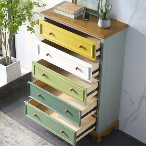 Nautical Vertical Lingerie Chest Wood Storage Chest Dresser for Bedroom