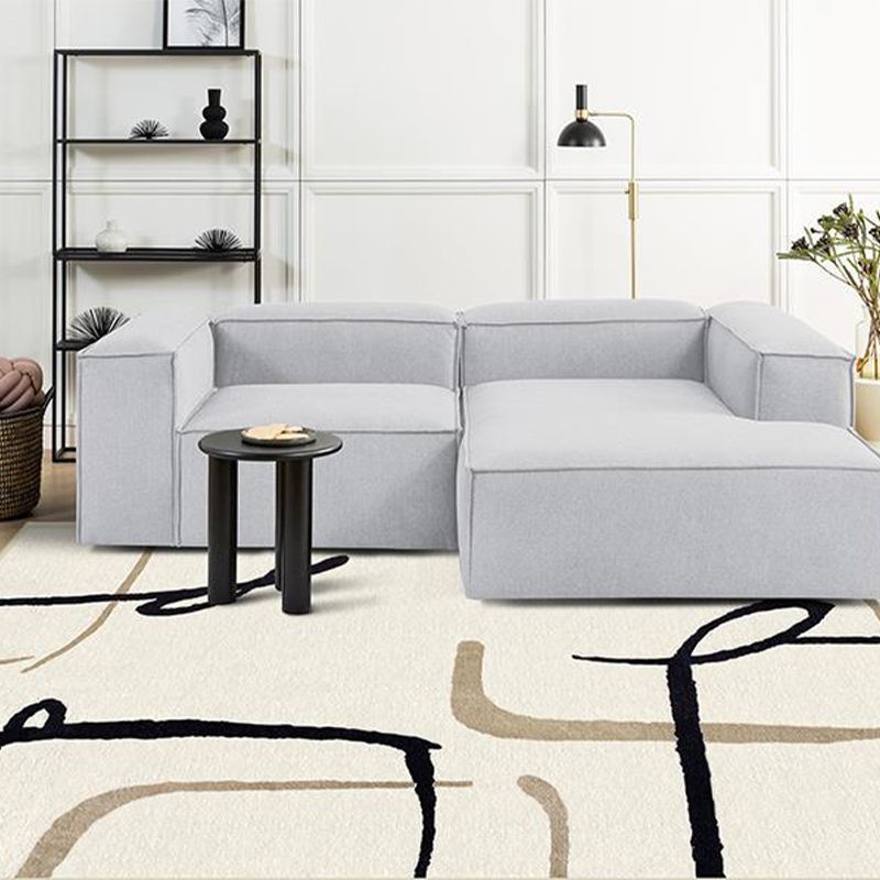 Apricot Color Piece Carpet Polyester Modern Carpet Washable Carpet for Living Room