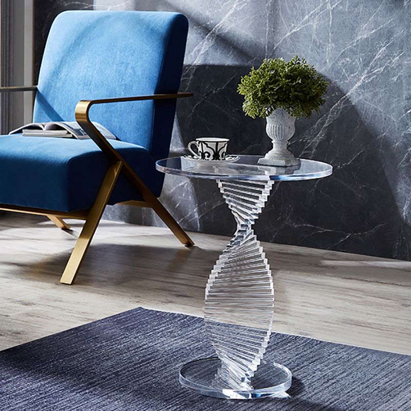 18" Wide Glam Side Table Acrylic Pedestal Clear Accent Side Table