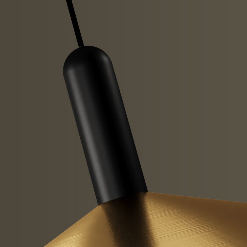 Salle à manger évasée suspendue plafonnier métal nordique nordique vers le pendentif éclairage en cuivre