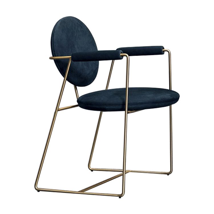 Blue and Gold Contemporary Faux Leather Dining Accent Chair for Home