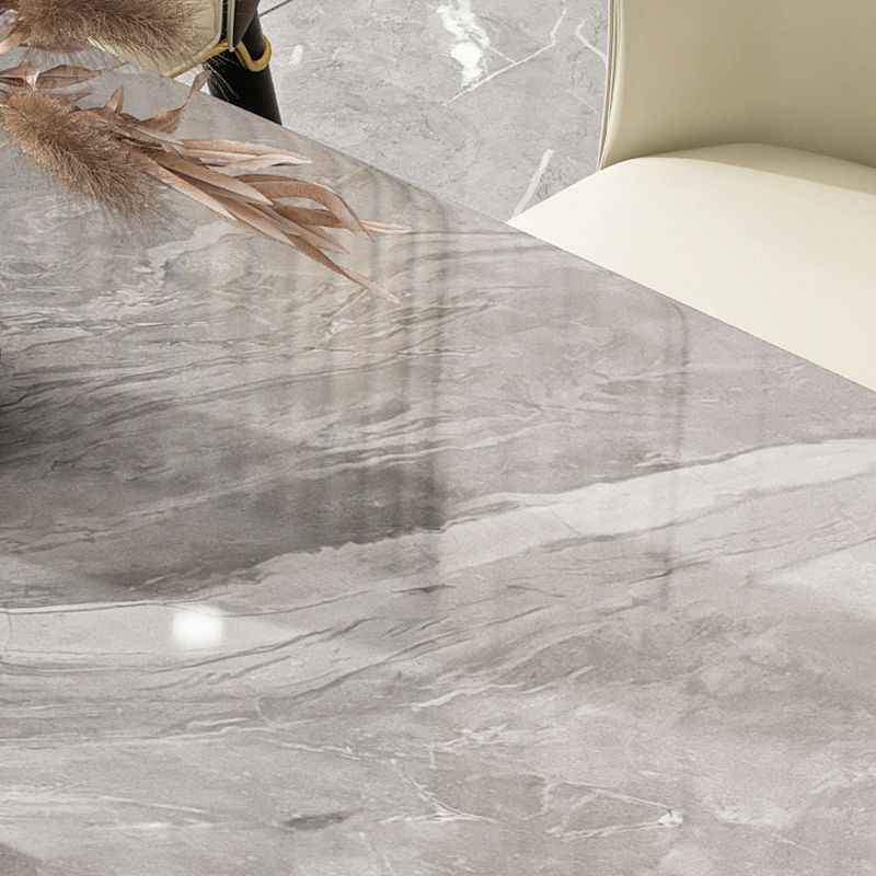 Modern Style Sintered Stone Table Dining Rectangle Table with Metal Legs for Home Use