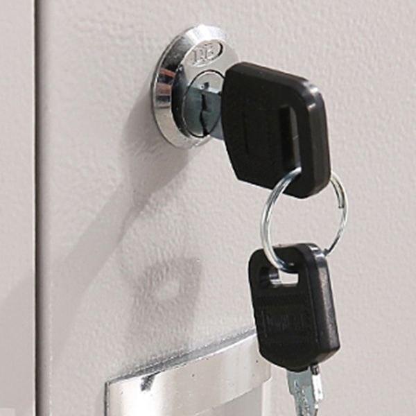 Metal Contemporary Cabinet for Home Grey Hinged Door Storage Cabinet