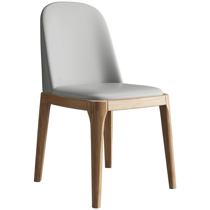 Silla lateral casera escandinava Silla de comedor tapizada de madera con respaldo macizo
