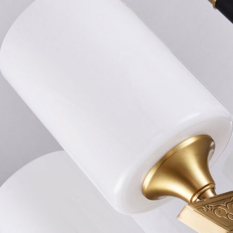 Lichte luxe stijl kroonluchter verlichting cilindrische hangende kroonluchter met glazen schaduw